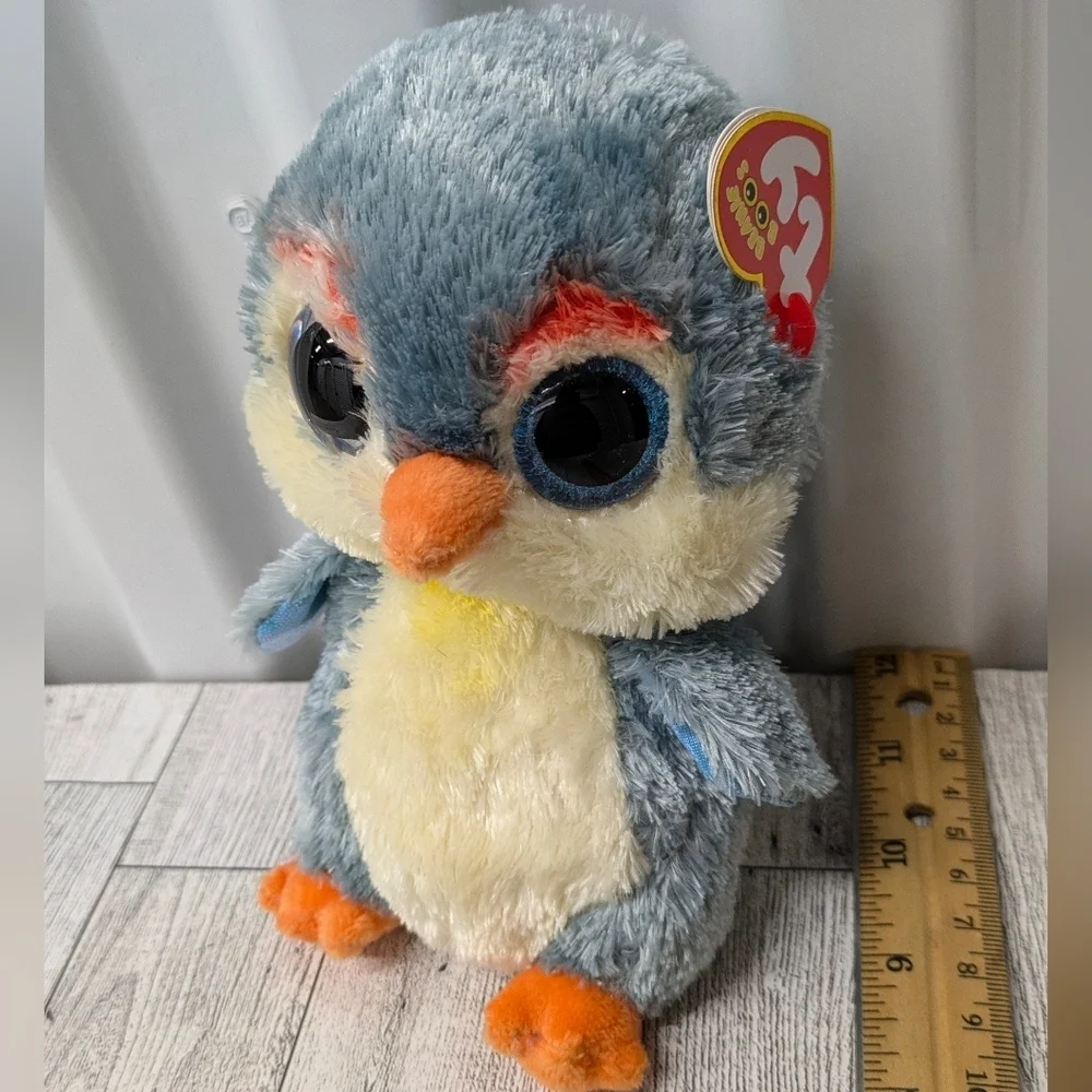 Ty fisher Plush Penguin Toy - Gray and Orange